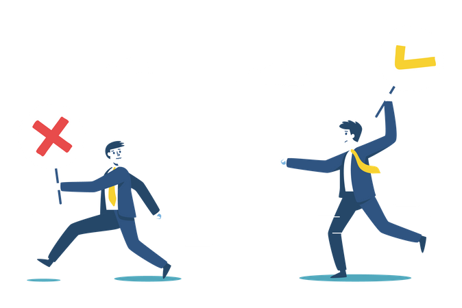 Business partners looking for better decision  Illustration