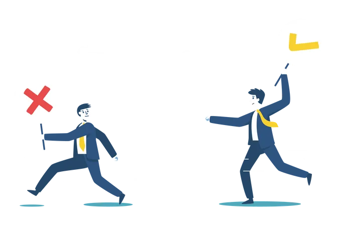 Business partners looking for better decision  Illustration