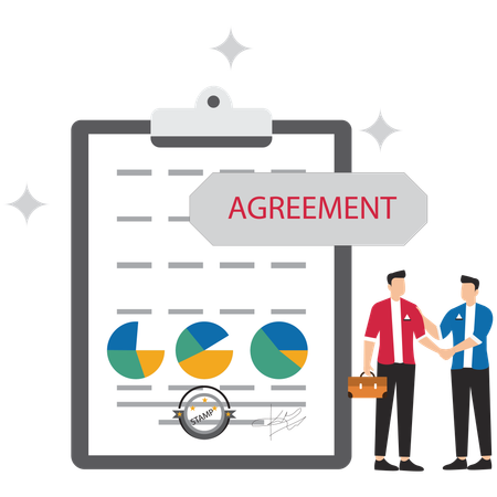 Business partners making business agreement  Illustration