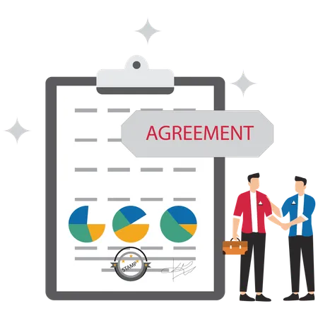 Business partners making business agreement  Illustration