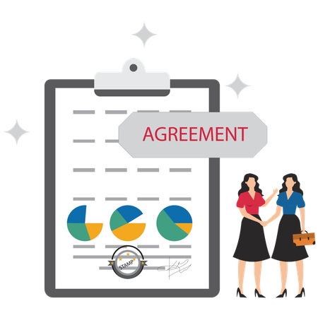 Business partners making business agreement  Illustration