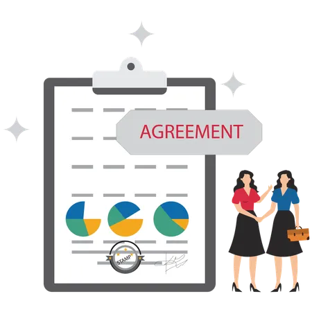 Business partners making business agreement  Illustration