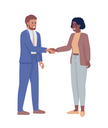 Business partners shaking hands  Illustration