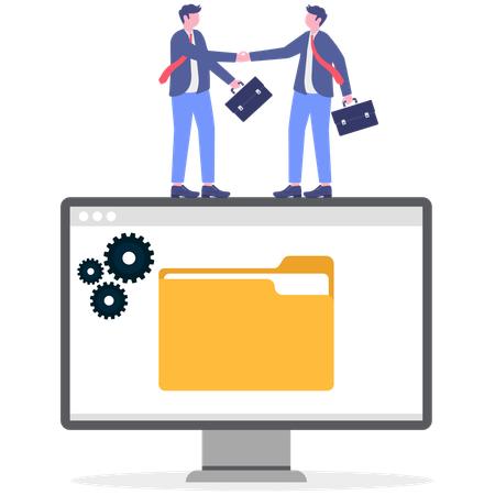 Business partners signing contract  Illustration