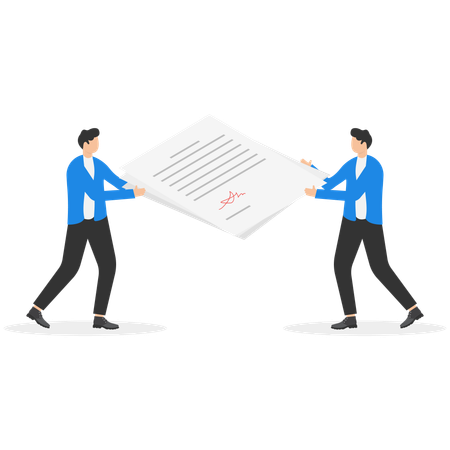 Business partners signing deal papers  Illustration