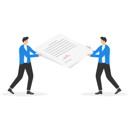 Business partners signing deal papers  Illustration