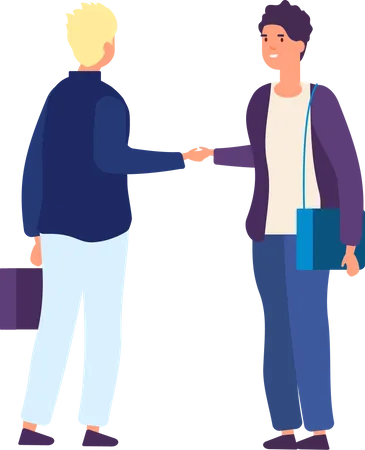 Business Partnership Vector Businessmen And Businesswomen Shake Hands Illustration Partnership Business Agreement Success Businessman Handshake Illustration