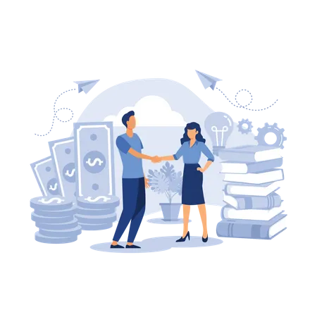 Business partnership agreement  Illustration