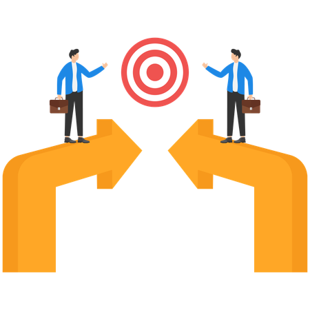 Business partnership and target  Illustration