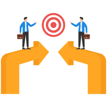 Business partnership and target  Illustration