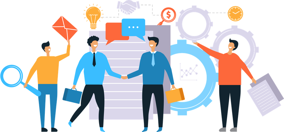Business partnership contract  Illustration