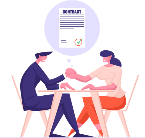 Business partnership contract deal  Illustration