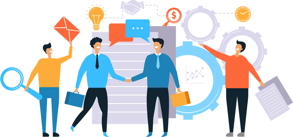 Business partnership contract  Illustration