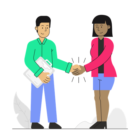 Business partnership deal Illustration