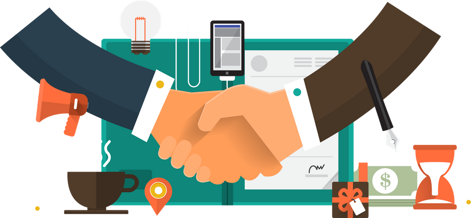 Business partnership deal  Illustration
