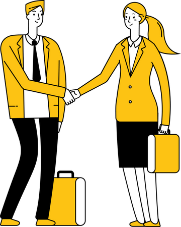 Business partnership deal handshake Illustration