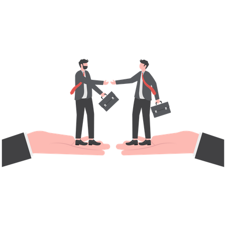 Business partnership for business deal  Illustration