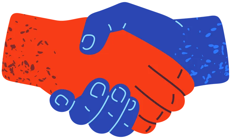 Symbol Of Success Deal Happy Partnership Greeting Shake Handshake Of Agreement Friendly Handshake Crossed Human Arms Colored Hands Hold Each Other People Shake Their Hands As Sign Of Deal Illustration
