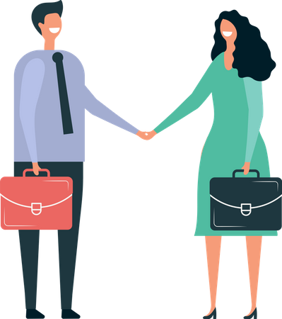 Business partnership handshake Illustration