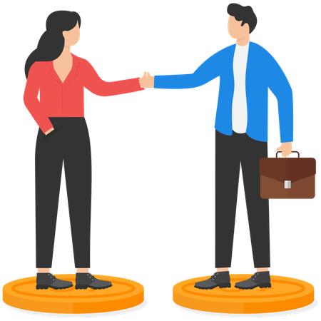 Business partnership handshake agreement  Illustration