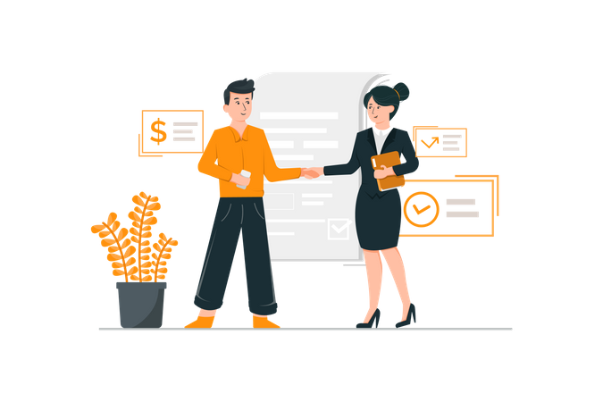 Business partnership  Illustration