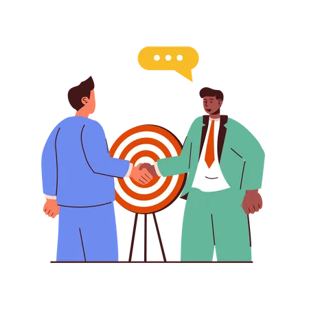 Business partnership Target  Illustration