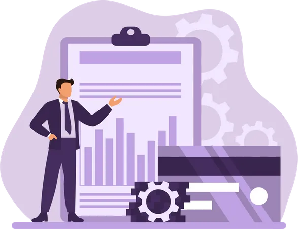 Business payment analysis  Illustration