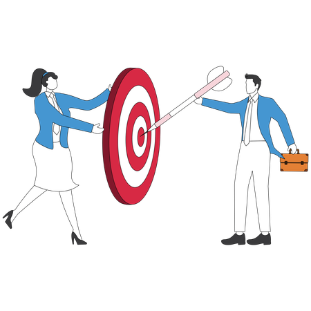Business people achieving business target  Illustration