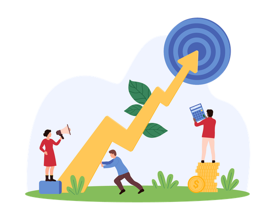 Business people achieving business target  Illustration