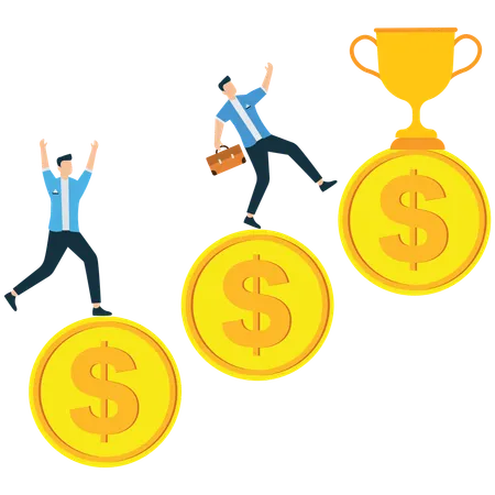 Business people achieving financial success  Illustration