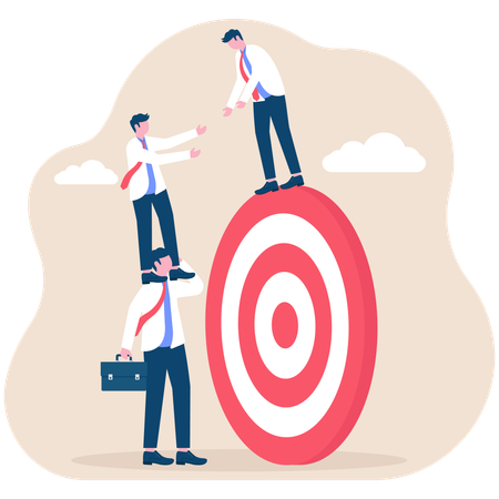 Business people achieving business target  Illustration