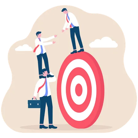 Business people achieving business target  Illustration