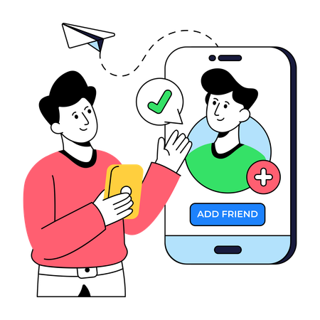 Business people Add Friend from social media  Illustration