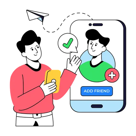 Business people Add Friend from social media  Illustration