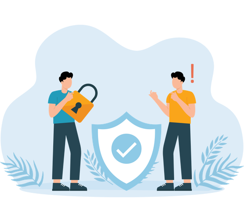 Business people adopting security services  Illustration