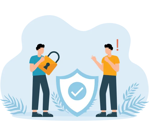 Business people adopting security services  Illustration