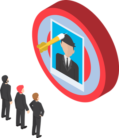Business people aiming towards business target Illustration