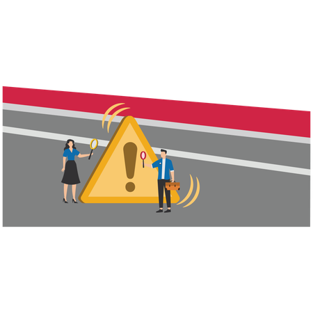 Business people analysing business problem  Illustration