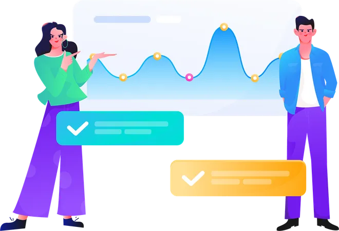 Business people analysing business data  Illustration