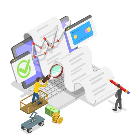 Business people analyzing data  Illustration