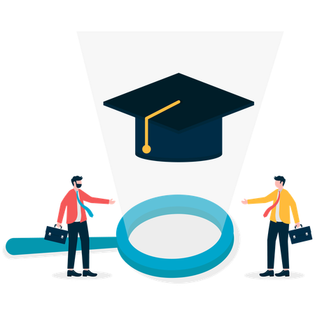 Business People Analyzing Graduation  Illustration