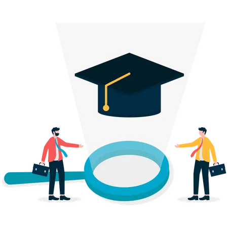 Business People Analyzing Graduation  Illustration