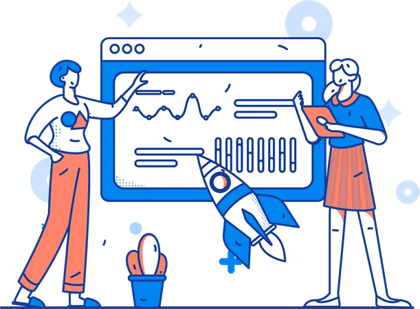 Business people analyzing growth data  Illustration