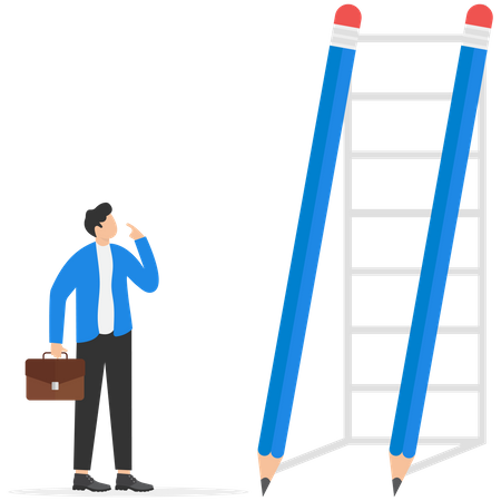 Business people and career ladder of success  イラスト