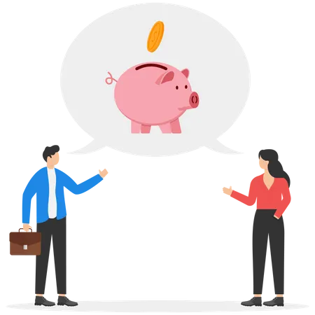 Business People And Colleagues Ideas Are The Same Financial Risk Assurance Protect Money From Inflation Or Tax Or Wealth Management Flat Vector Illustration Illustration
