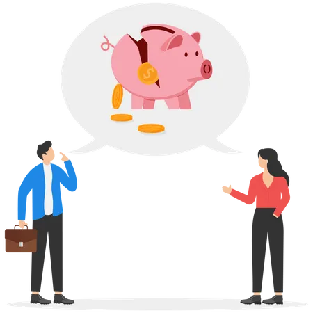 Inefficient Deposit Financial Crisis Business People And Colleagues Ideas Are Not The Same Flat Vector Illustration Illustration