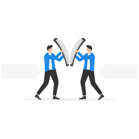 Competition Business People And Conflict In The Office Concept Business Vector Illustration Flat Design Style 일러스트레이션