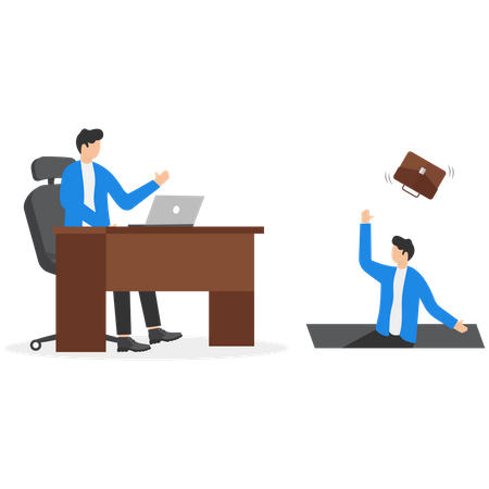 Business people and job insecurity  Illustration