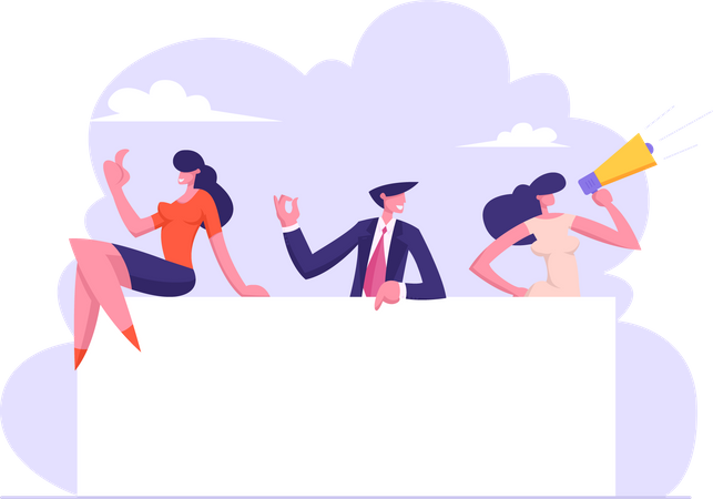 Business people announcing  Illustration