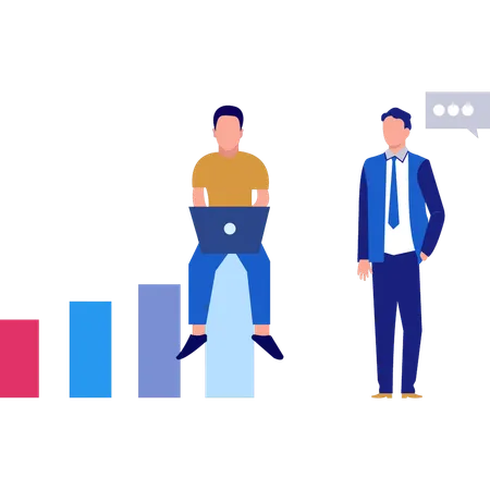 Business people are discussing market data  Illustration